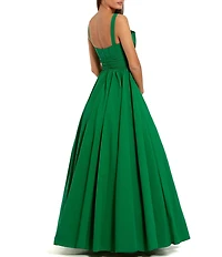 Mac Duggal Faille Sleeveless Ballgown With Twist Bow Detail