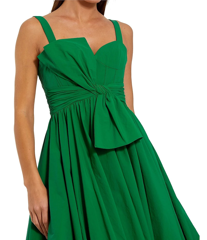 Mac Duggal Faille Sleeveless Ballgown With Twist Bow Detail