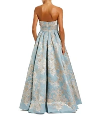 Mac Duggal Floral Brocade A-Line Sleeveless Gown