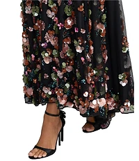 Mac Duggal Halter Sequin Hem Trapeze Gown