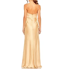 Mac Duggal Knot Front Keyhole Detail Satin Dress
