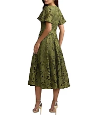 Mac Duggal Lace A-Line Midi Dress