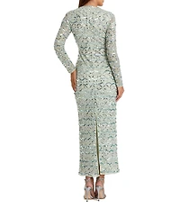 Mac Duggal Long Sleeve Embellished Dress