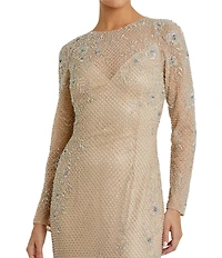 Mac Duggal Long Sleeve Embellished Gown