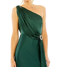 Mac Duggal One Shoulder Column Gown with Drape