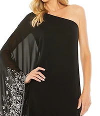 Mac Duggal One Shoulder Embellished Trapeze Gown
