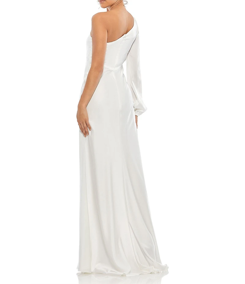 Mac Duggal One Shoulder Long Sleeve Sheath Gown