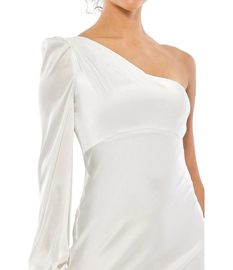 Mac Duggal One Shoulder Long Sleeve Sheath Gown