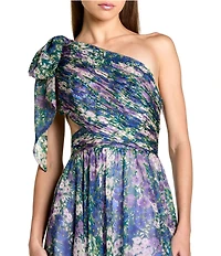 Mac Duggal One Shoulder Side Cut Out Gown With Slit