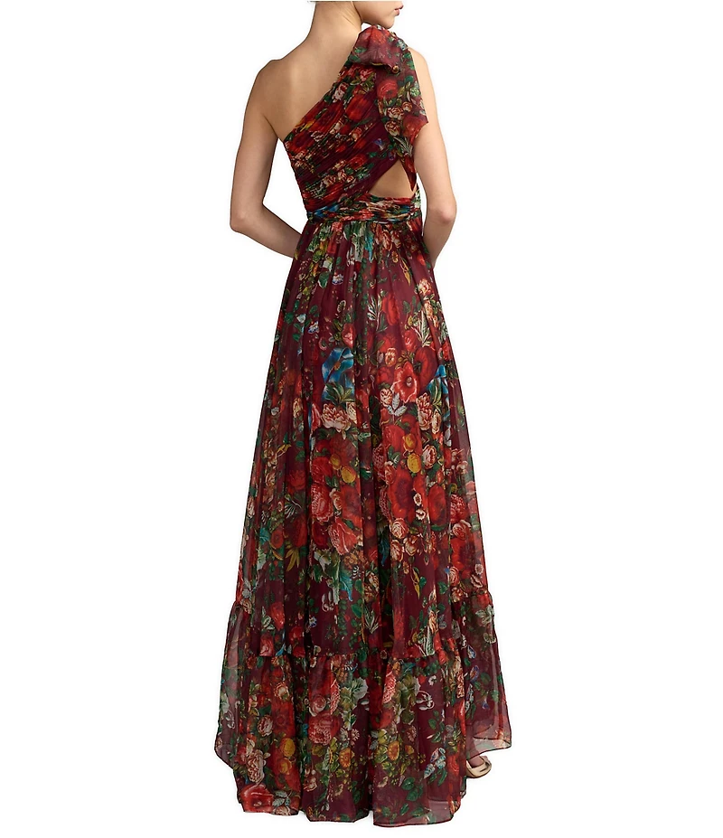 Mac Duggal One Shoulder Side Cut Out Gown With Slit