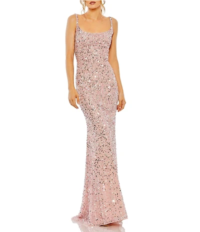 Mac Duggal Petite Size Slip Sequin Long Gown