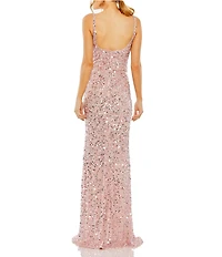 Mac Duggal Petite Size Slip Sequin Long Gown
