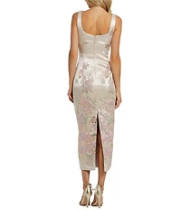 Mac Duggal Petite Sleeveless Scoop Neck Satin Midi Dress