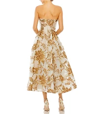 Mac Duggal Petite Strapless Brocade Midi Dress With Pockets
