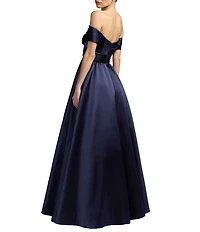 Mac Duggal Satin Off-The-Shoulder Gown