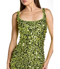 Mac Duggal Scoop Neck Sequin Column Gown