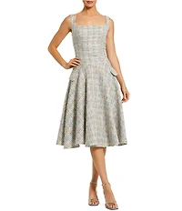 Mac Duggal Sleeveless Boucle Drop Waist Dress