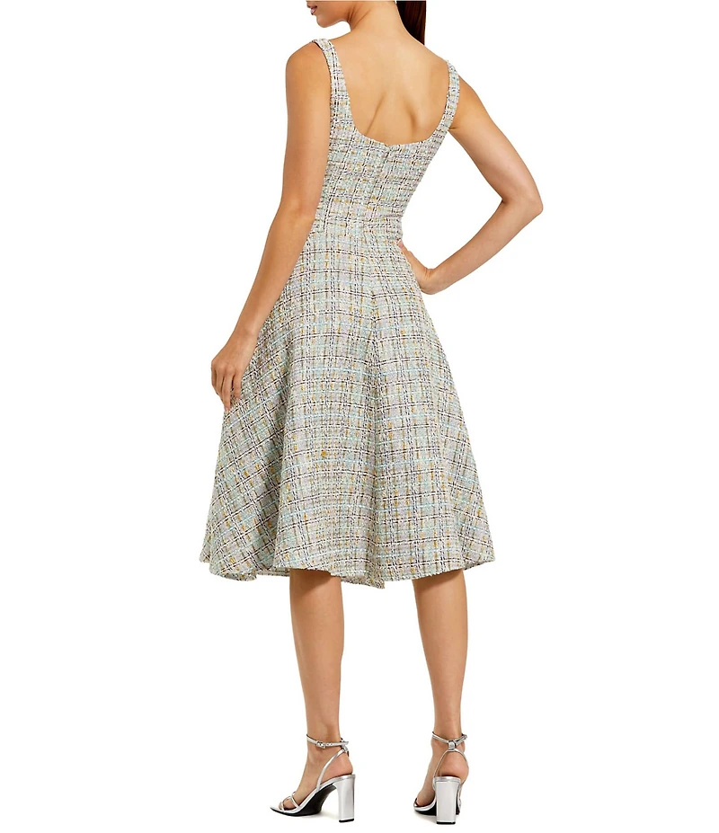 Mac Duggal Sleeveless Boucle Drop Waist Dress