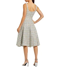 Mac Duggal Sleeveless Boucle Drop Waist Dress