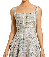 Mac Duggal Sleeveless Boucle Drop Waist Dress