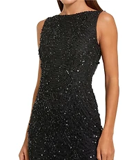 Mac Duggal Sleeveless Cowl Back With Draped Beading Gown