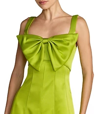 Mac Duggal Sleeveless Satin Midi Dress With Pockets