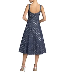 Mac Duggal Sleeveless Scoop Neck Sequin Midi Dress
