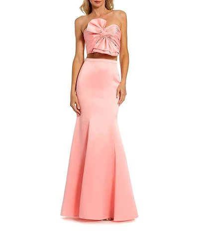 Mac Duggal Strapless Bow Top and Mermaid Skirt 2 Piece Set