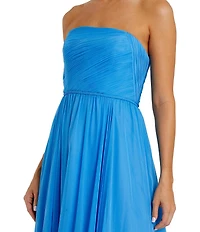 Mac Duggal Strapless Chiffon Gown With Braided Belt