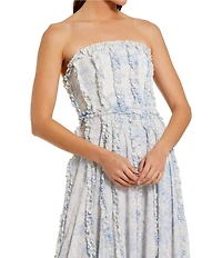 Mac Duggal Strapless Floral Ruffled Gown