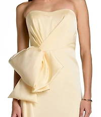 Mac Duggal Strapless Satin Gown With Bow