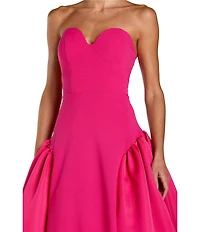 Mac Duggal Strapless Sweetheart Crepe Gown With Satin Skirt