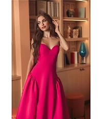 Mac Duggal Strapless Sweetheart Crepe Gown With Satin Skirt