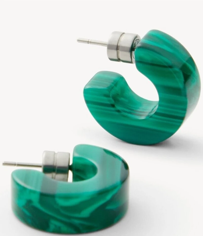 MACHETE Muse Malachite Puffy Hoop Earrings