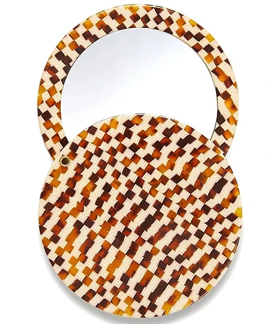 MACHETE Tortoise Checker Circle Compact Mirror