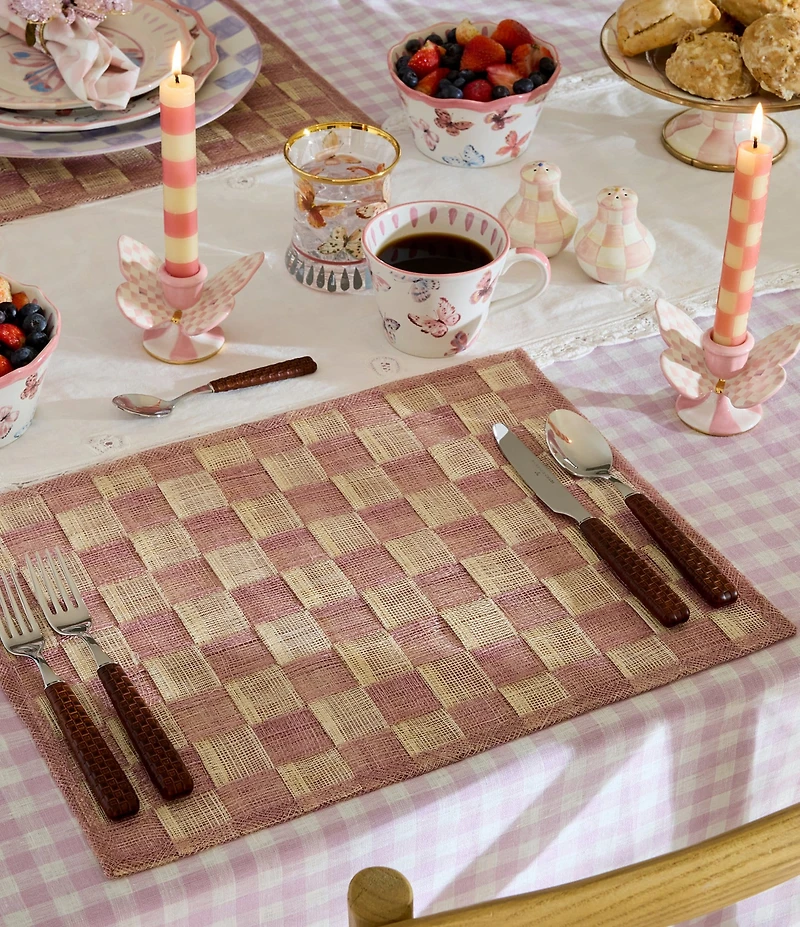 MacKenzie-Childs Sinamay Woven Check Placemats, Set of 4