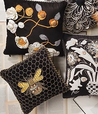 MacKenzie-Childs Beaded Queen Bee Square Pillow
