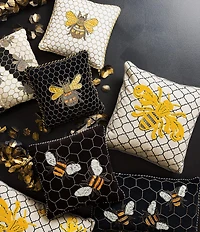 MacKenzie-Childs Beaded Queen Bee Square Pillow