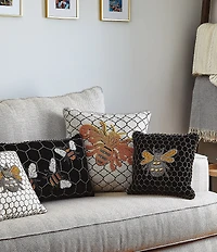 MacKenzie-Childs Beaded Queen Bee Square Pillow