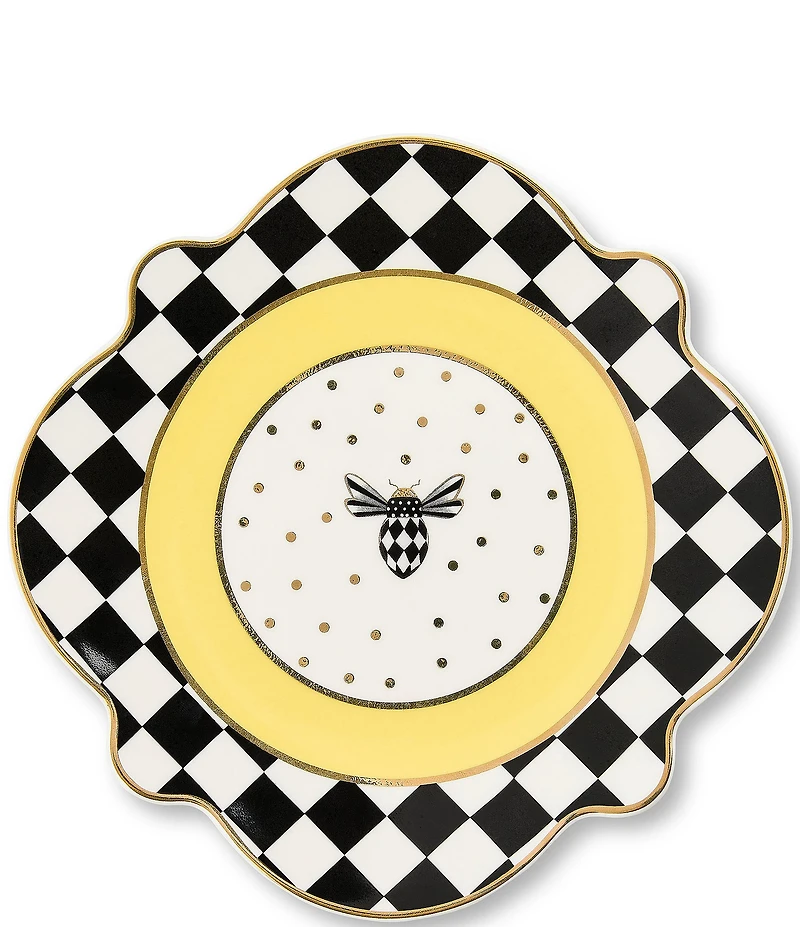 MacKenzie-Childs Bee Toile Salad Plate