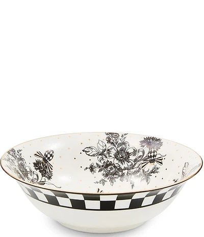 MacKenzie-Childs Bee Toile Serving Bowl