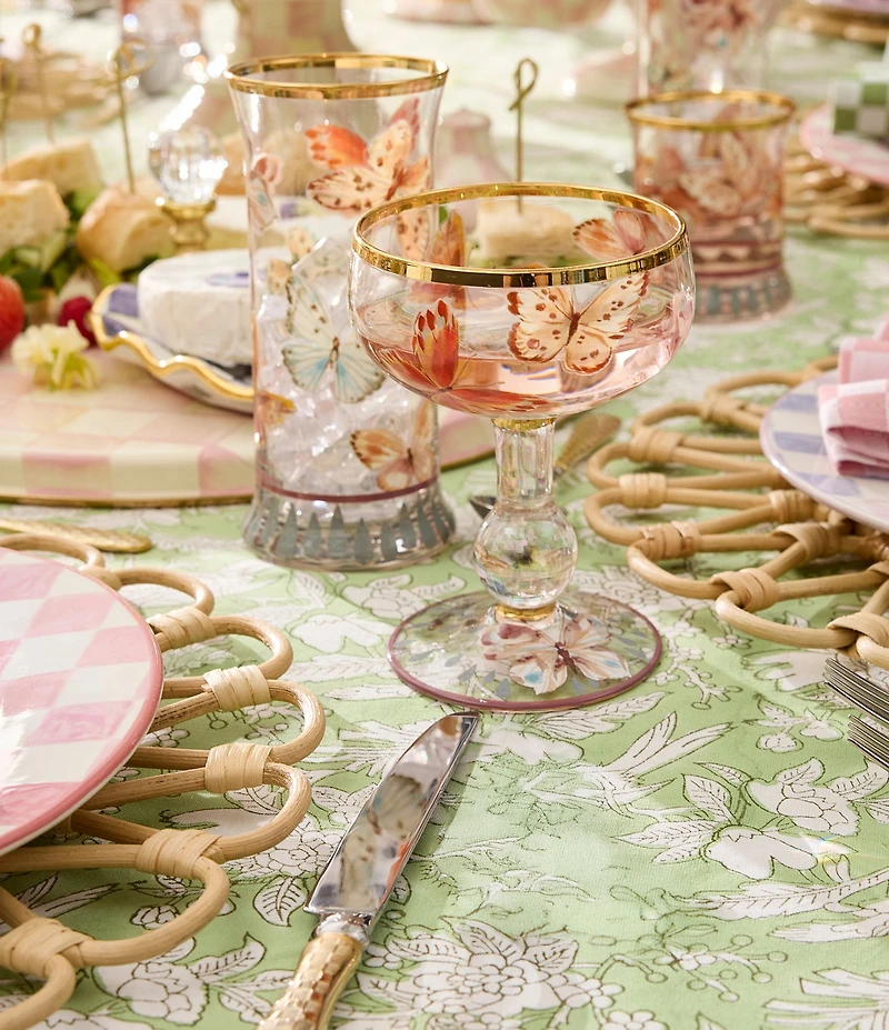 MacKenzie-Childs Butterfly Hill Coupe Glass