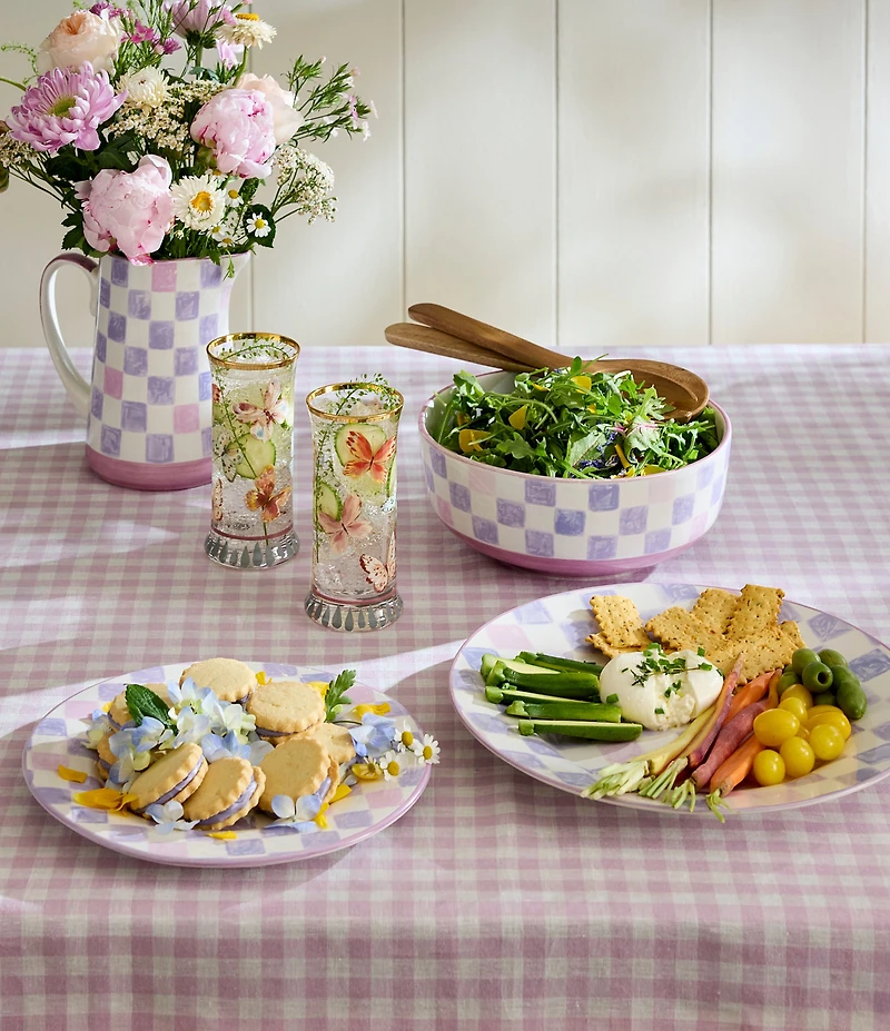 MacKenzie-Childs Butterfly Hill Highball Glass, Set of 2