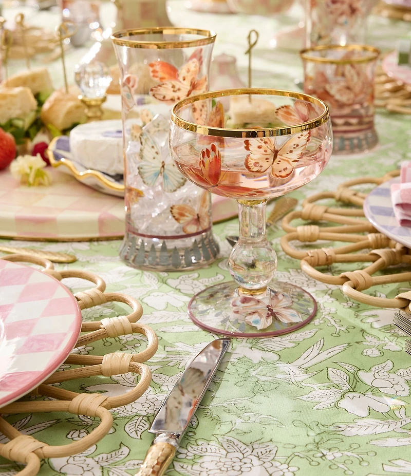 MacKenzie-Childs Butterfly Hill Highball Glass, Set of 2