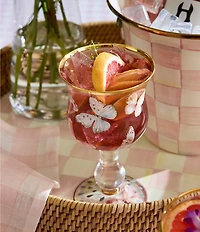 MacKenzie-Childs Butterfly Hill Wine Glass