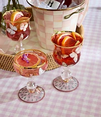 MacKenzie-Childs Butterfly Hill Wine Glass