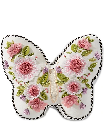 MacKenzie-Childs Butterfly Shaped Floral Throw Pillow