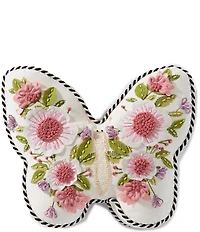MacKenzie-Childs Butterfly Shaped Floral Throw Pillow