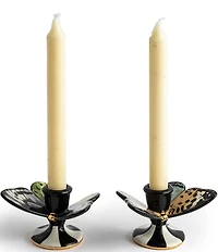 MacKenzie-Childs Butterfly Toile Candle Holders, Set of 2