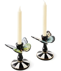 MacKenzie-Childs Butterfly Toile Tall Butterfly Candlesticks, Set of 2
